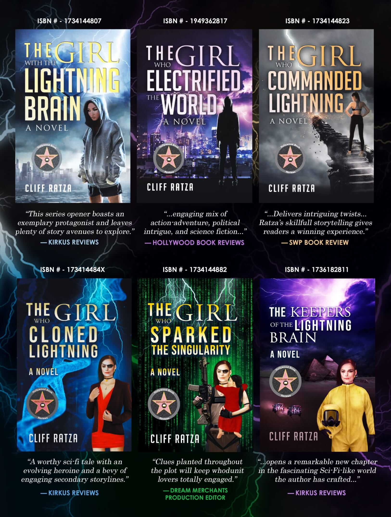Book covers of the Lightning Brain Series